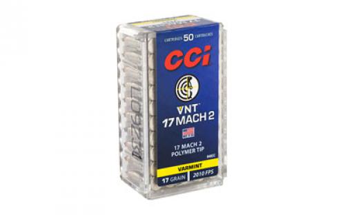 CCI Mach 2, 17 Hornady Mach 2, 17 Grain, Varmint Tip, 50 Round Box 948CC