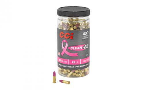 CCI CCI 22LR, 40Grain, Pink Soft Point, Clean-22, 400 Round Bottle 955CC