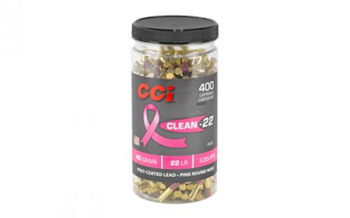 CCI CCI 22LR, 40Grain, Pink Soft Point, Clean-22, 400 Round Bottle 955CC