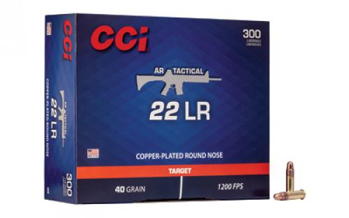 CCI AR-Style, Tactical, 22LR, 40 Grain, Copper Round Nose, 300 Round Box 956