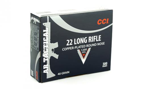 CCI AR-Style, Tactical, 22LR, 40 Grain, Copper Round Nose, 300 Round Box 956