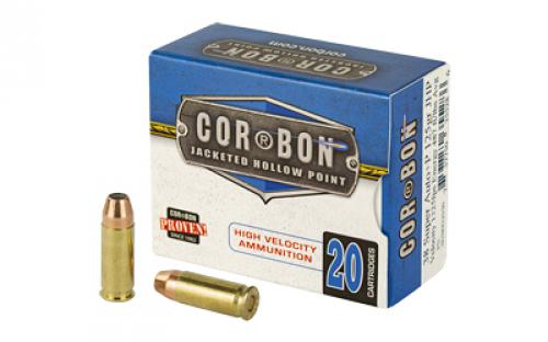 CorBon Self Defense, 38 Super, 125 Grain, Jacketed Hollow Point, +P, 20 Round Box 38X12520