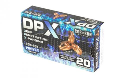 CorBon Deep Penetrating X bullet, Subsonic, 300 Blackout, 200 Grain, Expanding Solid Copper Hollow Point, Box of 20 Rounds DPX300AAC200