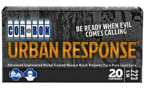 CorBon Urban Response, 223 Remington, 55 Grain, Jacketed Hollow Point, 20 Round Box, Fragments to Minimize Over Penetration in Urban Environments UR22355/20