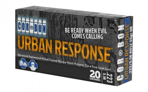 CorBon Urban Response, 223 Remington, 55 Grain, Jacketed Hollow Point, 20 Round Box, Fragments to Minimize Over Penetration in Urban Environments UR22355/20