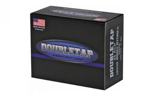 DoubleTap Ammunition Bonded Defense, 45 ACP, 185Gr, Jacketed Hollow Point, 20 Round Box 45A185BD