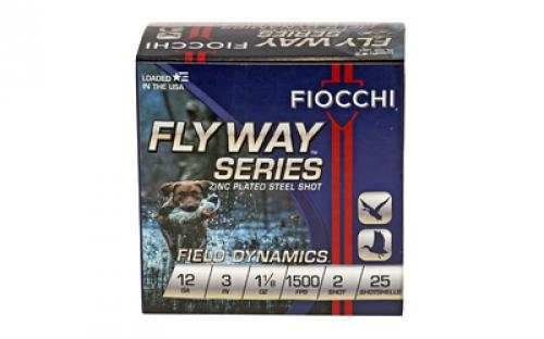 Fiocchi Ammunition Flyway Steel, 12 Gauge, 3, #2, Steel Shot, Waterfowl, 25 Round Box 123ST2