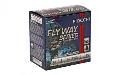 Fiocchi Ammunition Flyway Steel, 12 Gauge, 3", #2, Steel Shot, Waterfowl, 25 Round Box 123ST2