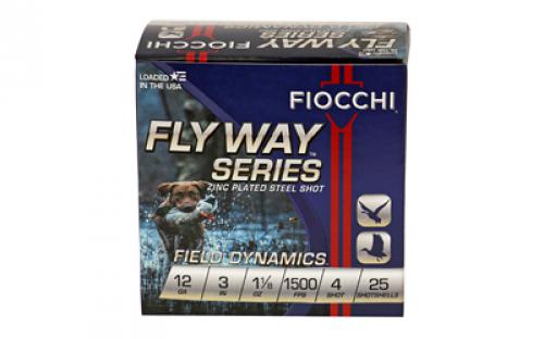 Fiocchi Ammunition Flyway Steel, 12 Gauge, 3, #4, Steel Shot, 25 Round Box 123ST4