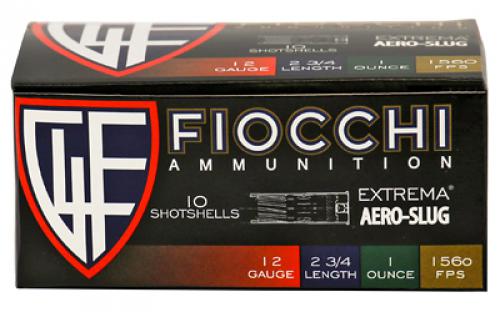 Fiocchi Ammunition Aero Slug, 12 Gauge, 2.75, Slug, Hi-Velocity, 10 Round Box 12SLUG