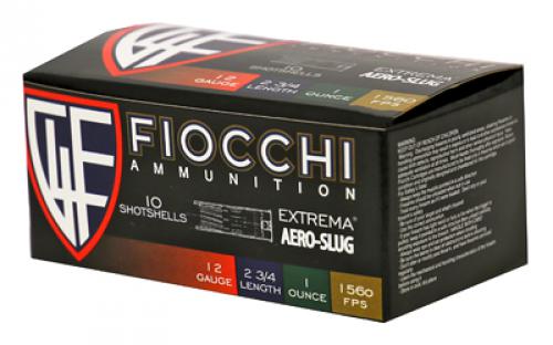 Fiocchi Ammunition Aero Slug, 12 Gauge, 2.75", Slug, Hi-Velocity, 10 Round Box 12SLUG