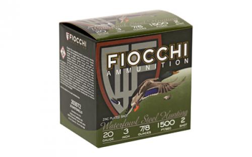 Fiocchi Ammunition Flyway Steel, Waterfowl, 20 Gauge, 3", #2, Steel Shot, 25 Round Box 203ST2