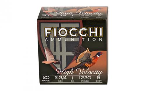 Fiocchi Ammunition Lead Hunting, 20 Gauge, 2.75, #5, Lead, Hi-Velocity, 25 Round Box 20HV5