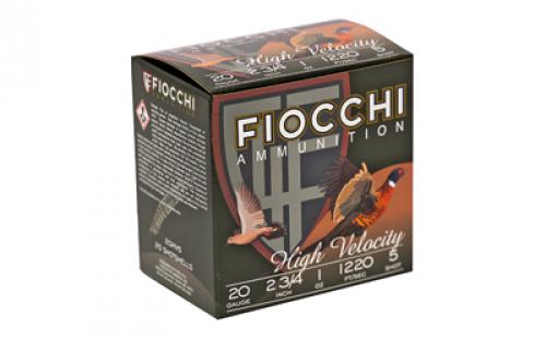 Fiocchi Ammunition Lead Hunting, 20 Gauge, 2.75", #5, Lead, Hi-Velocity, 25 Round Box 20HV5