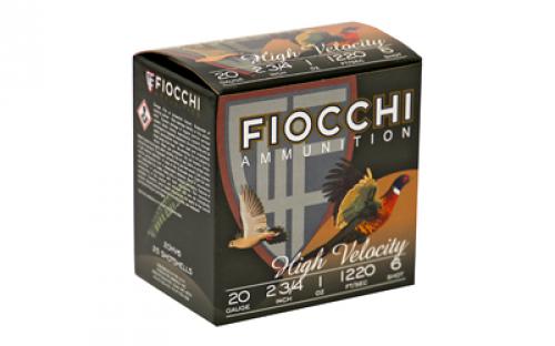 Fiocchi Ammunition Lead Hunting, 20 Gauge, 2.75", #6, Lead, Hi-Velocity, 25 Round Box 20HV6