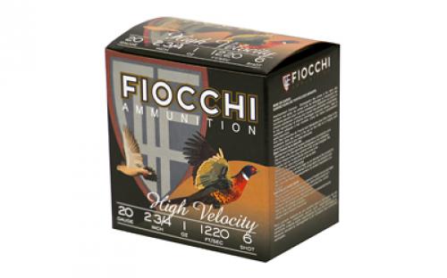 Fiocchi Ammunition Lead Hunting, 20 Gauge, 2.75", #6, Lead, Hi-Velocity, 25 Round Box 20HV6