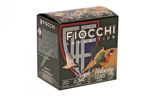 Fiocchi Ammunition Lead Hunting, 20 Gauge, 2.75", #7.5, Lead, Hi-Velocity, 25 Round Box 20HV75