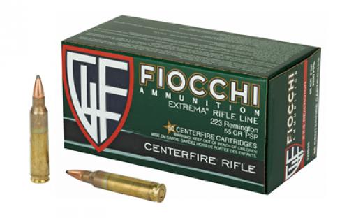 Fiocchi Ammunition Rifle, 223 Remington, 55 Grain, Pointed Soft Point, 50 Round Box 223B50