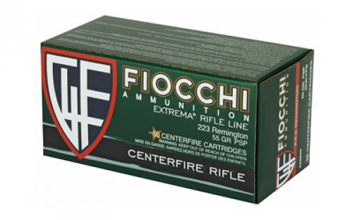 Fiocchi Ammunition Rifle, 223 Remington, 55 Grain, Pointed Soft Point, 50 Round Box 223B50