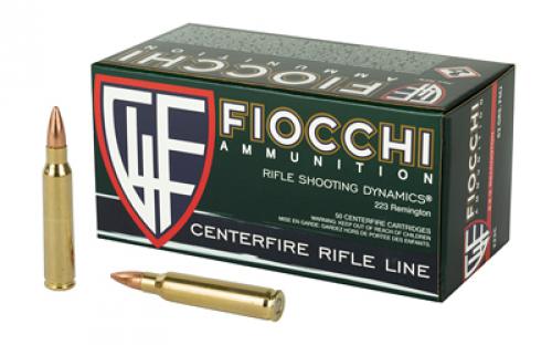 Fiocchi Ammunition Rifle, 223 Remington, 62 Grain, Full Metal Jacket Boat Tail, 50 Round Box 223C