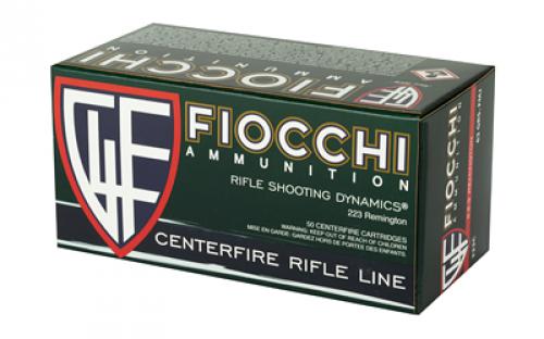 Fiocchi Ammunition Rifle, 223 Remington, 62 Grain, Full Metal Jacket Boat Tail, 50 Round Box 223C