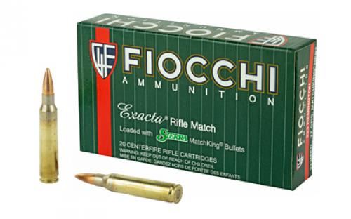 Fiocchi Ammunition Rifle, 223 Remington, 77 Grain, Hollow Point Boat Tail Match King, 20 Round Box 223MKD