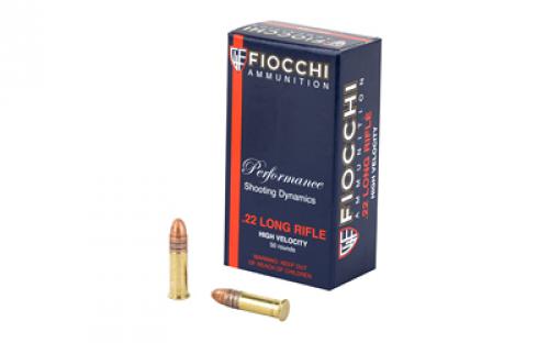 Fiocchi Ammunition Rimfire, 22LR, 40 Grain, Copper Plated Round Nose, 50 Round Box 22FHVCRN