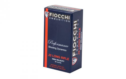 Fiocchi Ammunition Rimfire, 22LR, 40 Grain, Copper Plated Round Nose, 50 Round Box 22FHVCRN