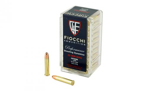 Fiocchi Ammunition Rimfire, 22WMR, 40 Grain, Jacketed HollowPoint, 50 Round Box 22FWMB