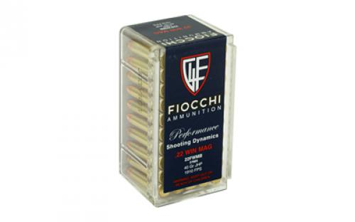 Fiocchi Ammunition Rimfire, 22WMR, 40 Grain, Jacketed HollowPoint, 50 Round Box 22FWMB