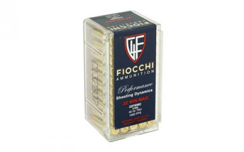 Fiocchi Ammunition Rimfire, 22WMR, 40 Grain, Full Metal Jacket, 50 Round Box 22FWMC