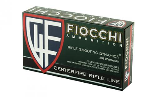 Fiocchi Ammunition Rifle, 308WIN, 165 Grain, InterLock Boat Tail Soft Point, 20 Round Box 308D