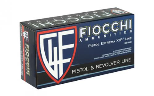 Fiocchi Ammunition Centerfire Pistol, 32 ACP, 60 Grain, XTP, 50 Round Box 32XTP