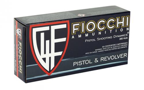 Fiocchi Ammunition Centerfire Pistol, 380ACP, 90 Grain, Jacketed Hollow Point, 50 Round Box 380APHP