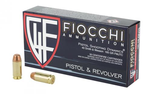 Fiocchi Ammunition Centerfire Pistol, 40S&W, 165 Grain, Full Metal Jacket, 50 Round Box 40SWF