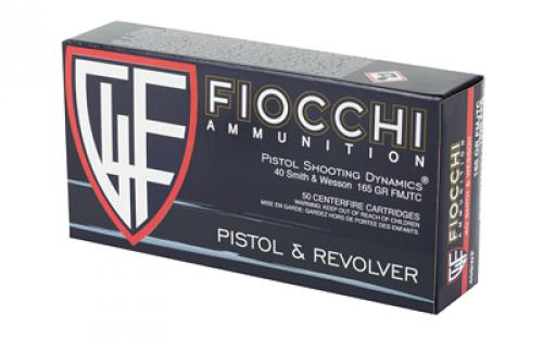 Fiocchi Ammunition Centerfire Pistol, 40S&W, 165 Grain, Full Metal Jacket, 50 Round Box 40SWF