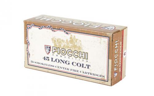 Fiocchi Ammunition Centerfire Pistol, 45 Long Colt, 250 Grain, Lead Round Nose Flat Point, 50 Round Box 45LCCA