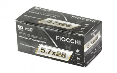 Fiocchi Ammunition Hyperformance, 5.7X28MM, 40Gr, Tipped Hollow Point, 50 Round Box 57PT40