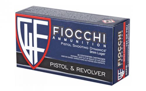 Fiocchi Ammunition Centerfire Pistol, 9MM, 124 Grain, Full Metal Jacket, 50 Round Box 9APB