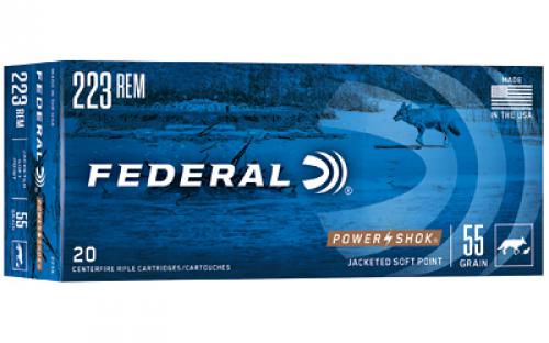 Federal PowerShok, 223REM, 55 Grain, Soft Point, 20 Round Box 223A