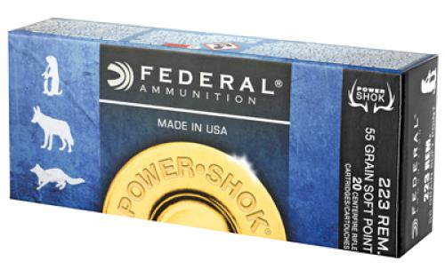 Federal PowerShok, 223REM, 55 Grain, Soft Point, 20 Round Box 223A