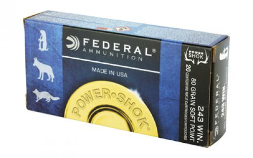 Federal PowerShok, 243WIN, 80 Grain, Sierra, 20 Round Box 243AS