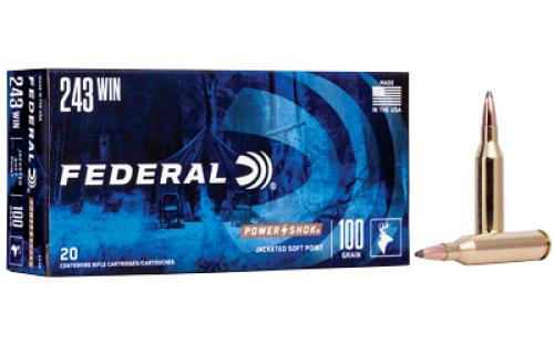 Federal PowerShok, 243WIN, 100 Grain, Soft Point, 20 Round Box 243B