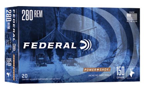 Federal PowerShok, 280REM, 150 Grain, Soft Point, 20 Round Box 280B