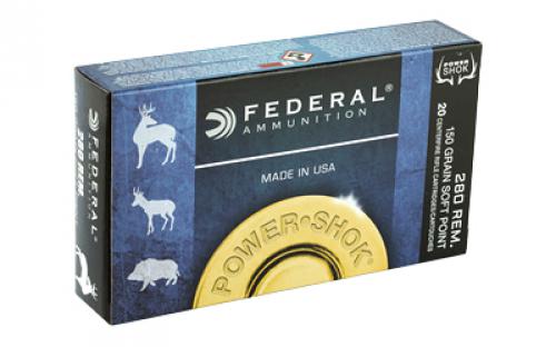 Federal PowerShok, 280REM, 150 Grain, Soft Point, 20 Round Box 280B