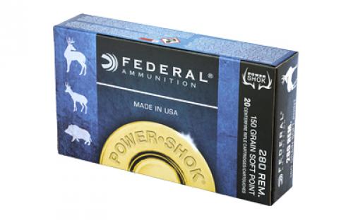 Federal PowerShok, 280REM, 150 Grain, Soft Point, 20 Round Box 280B