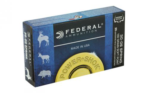 Federal PowerShok, 30-06, 150 Grain, Soft Point, 20 Round Box 3006A