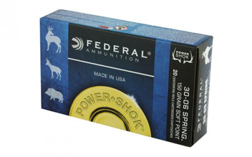 Federal PowerShok, 30-06, 150 Grain, Soft Point, 20 Round Box 3006A