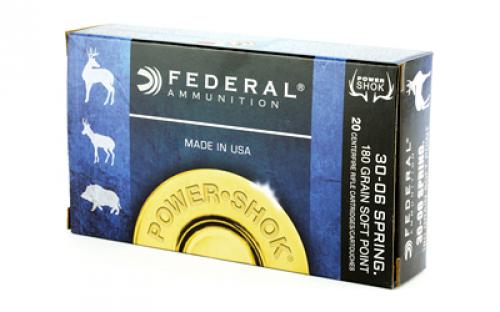 Federal PowerShok, 30-06, 180 Grain, Soft Point, 20 Round Box 3006B