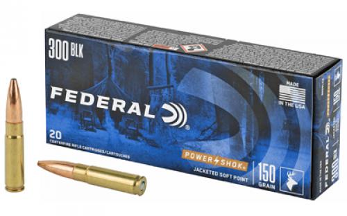 Federal PowerShok, 300 Blackout, 150 Grain, Soft Point, 20 Round Box 300BLKB